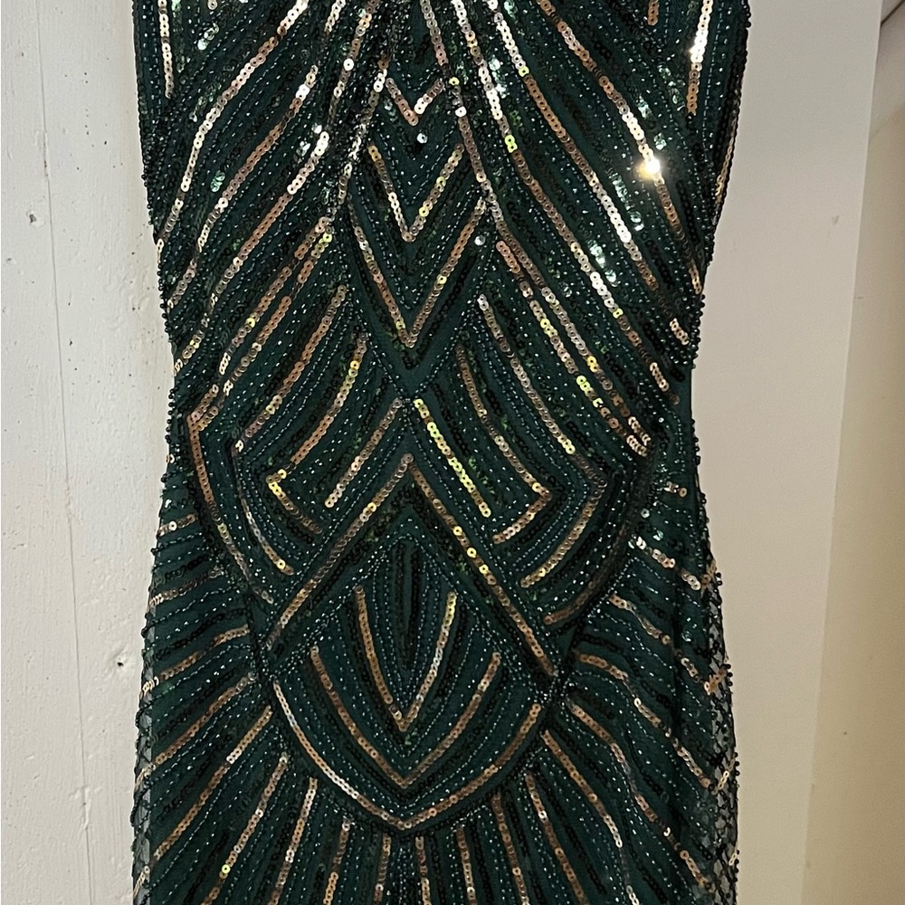 Glamorous Emerald Sequin Midi Dress